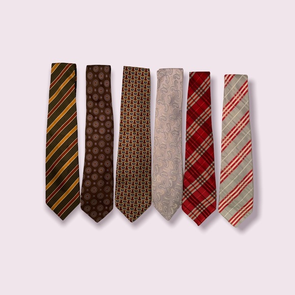 100% Silk 6 Piece of Assorted Men’s Ties Multi Pattern Multi Colours - Picture 3 of 5